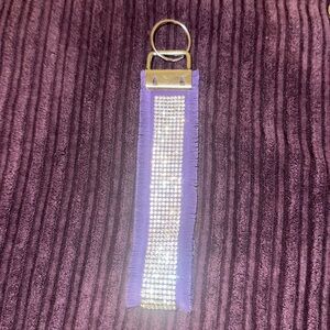 Frayed Rhinestone Wristlet Keychain
